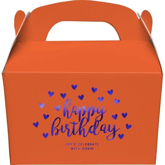 Confetti Hearts Happy Birthday Gable Favor Boxes